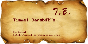 Timmel Barabás névjegykártya